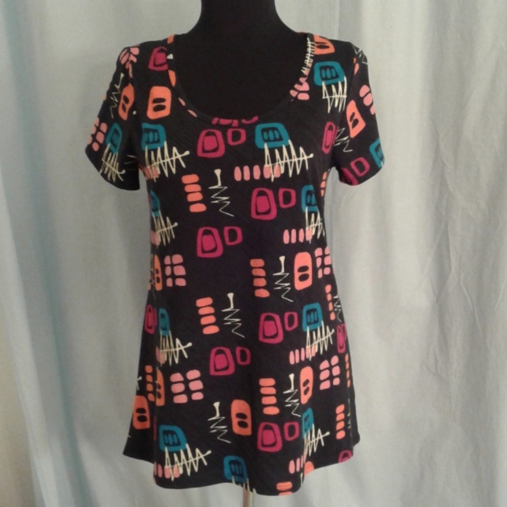 Lularoe XS Perfect Tee Shirt Tunic abstract print
